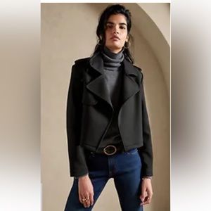 Banana Republic Bonded Gaberdine Jacket, black. Excellent condition! Worn once.